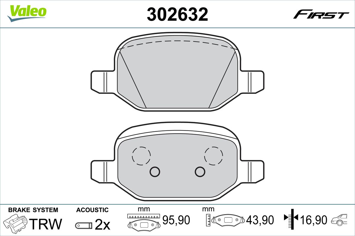 VALEO Fékbetét, mind 302632_VALEO